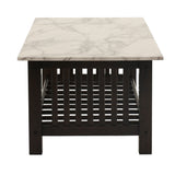 3 Piece Occasional Table Set, 1 Coffee Table And 2 End Tables, Open Storage Design - Walnut