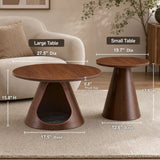 Nesting Coffee Table With Integrated Cat Cave Bed (Set of 2) - Walnut