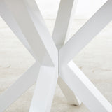 Cross Leg Dining Table With Round Top, For 4 - 6 People - White