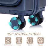 Luggage Set With Cosmetic Case, Combination Lock, Front Opening Design