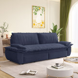 Queen Pull Out Sofa Bed, Convertible 3 In 1, Multi Functional - Blue