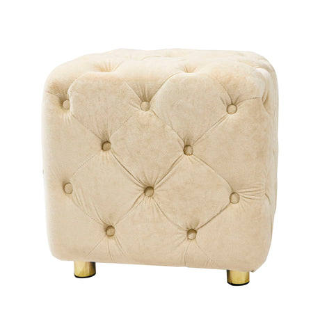 Modern Velvet Upholstered Ottoman, Exquisite Small End Table, Soft Foot Stool, Dressing Makeup Chair, Comfortable Seat For Living Room, Bedroom, Entrance - Upholstered Ottomans - Alpine Outlets