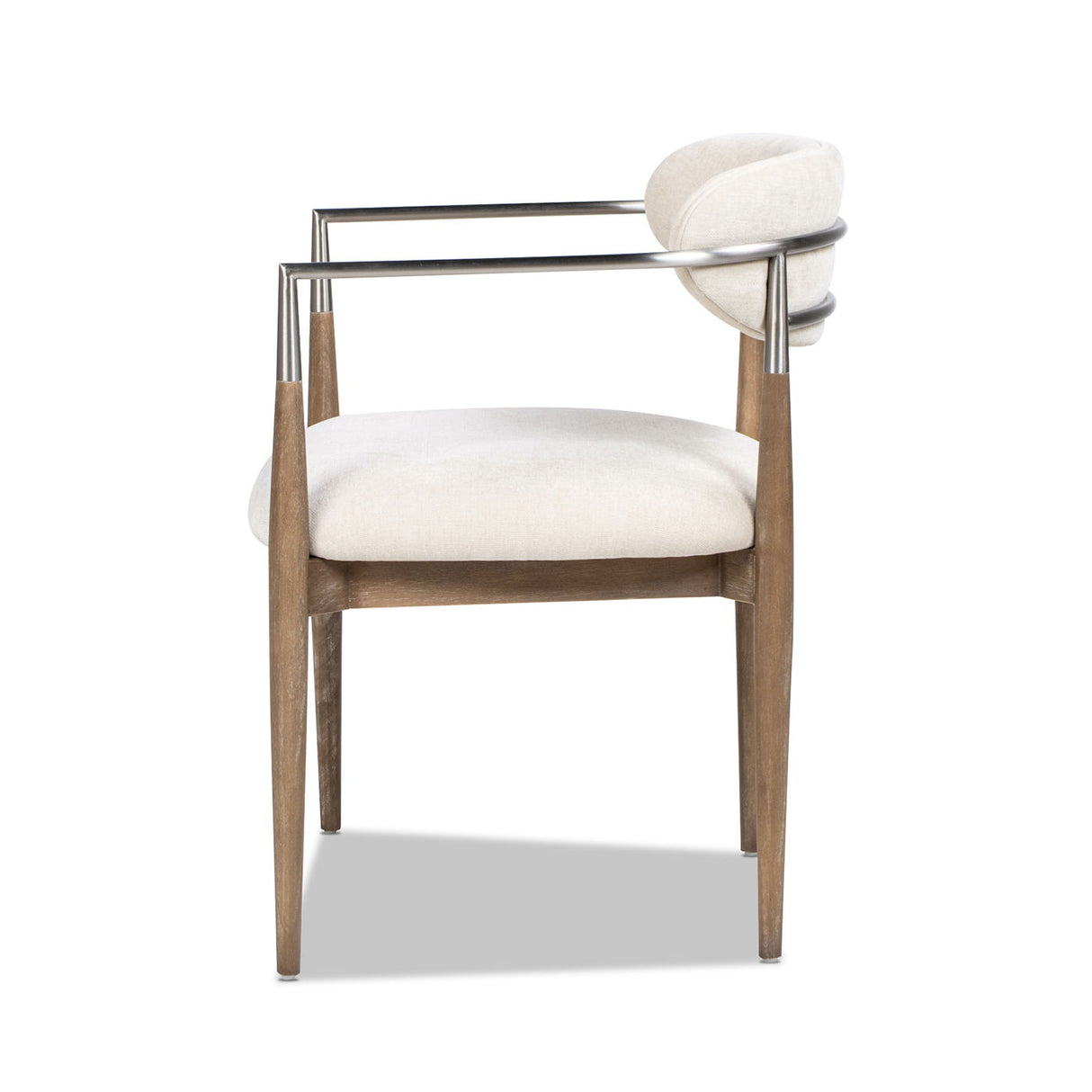 Artemis - Mixed Material Upholstered Dining Arm Chair - Warm White - Arm Chairs - Alpine Outlets