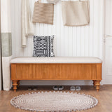 Storage Ottoman Bench For Living Room - Natural