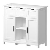 Storage Cabinet Wooden Floor Accent 31in x 12in with Drawers Shelves