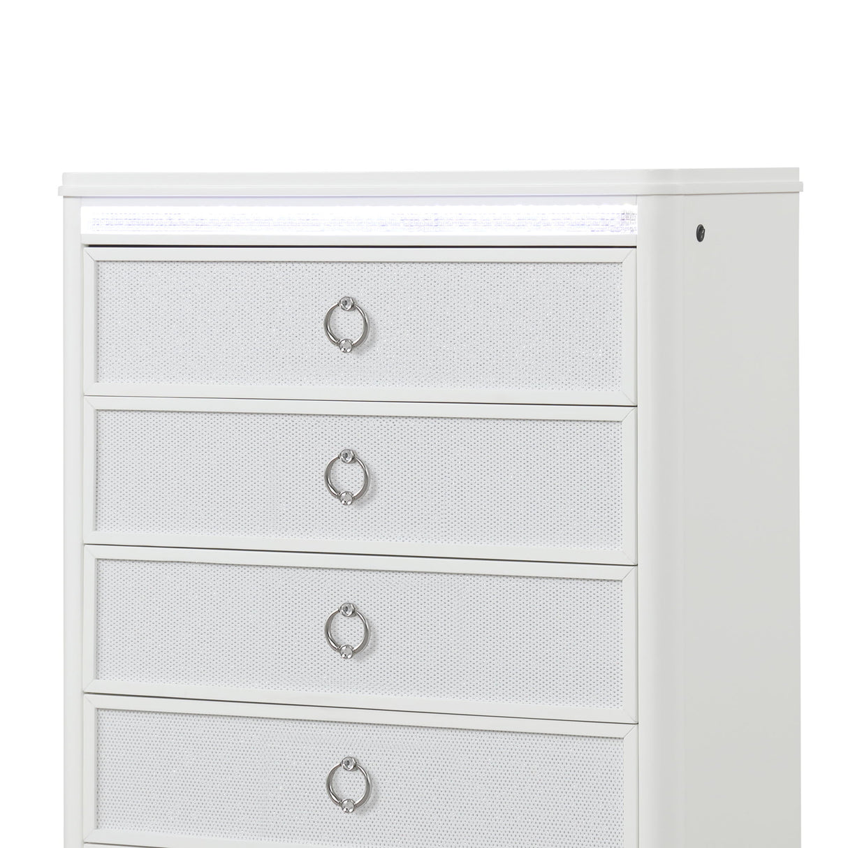 Abigale - 5 Drawer Chest With LED Lighting - White