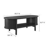 45 Inch Organic Fluted Oval Coffee Table - Coffee Tables available at Alpine Outlets in Denver