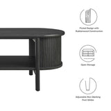 45 Inch Organic Fluted Oval Coffee Table - Coffee Tables available at Alpine Outlets in Denver