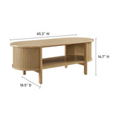 45 Inch Organic Fluted Oval Coffee Table - Coffee Tables available at Alpine Outlets in Denver