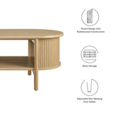 45 Inch Organic Fluted Oval Coffee Table - Coffee Tables available at Alpine Outlets in Denver