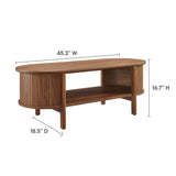 45 Inch Organic Fluted Oval Coffee Table - Coffee Tables available at Alpine Outlets in Denver