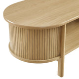 45 Inch Organic Fluted Oval Coffee Table - Coffee Tables available at Alpine Outlets in Denver