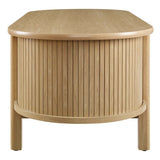 45 Inch Organic Fluted Oval Coffee Table - Coffee Tables available at Alpine Outlets in Denver