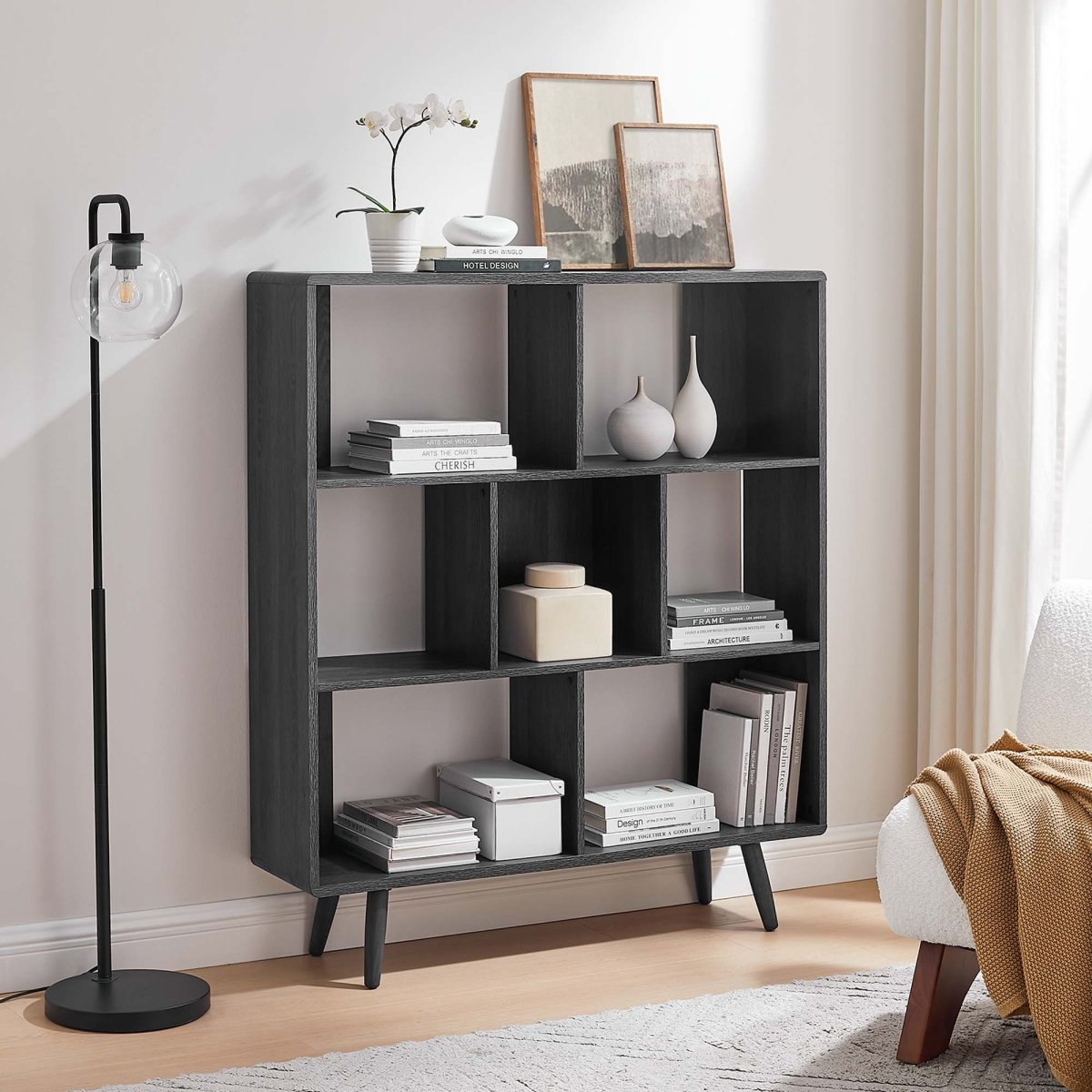 45 Inch Transmit Wood Grain Bookcase with 7 Open Shelves - Bookcases available at Alpine Outlets in Denver