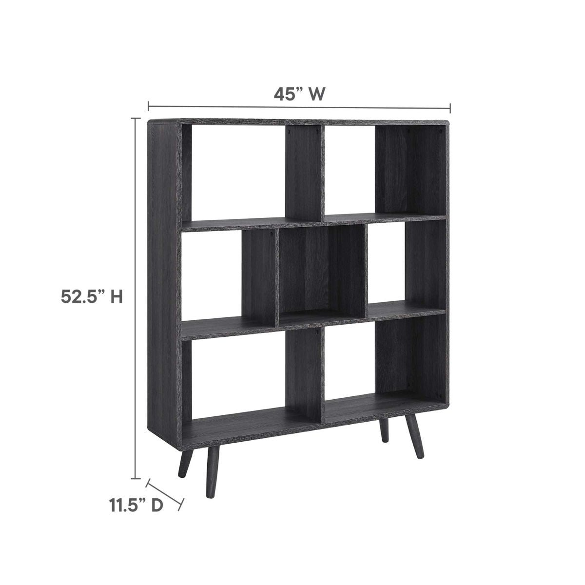 45 Inch Transmit Wood Grain Bookcase with 7 Open Shelves - Bookcases available at Alpine Outlets in Denver