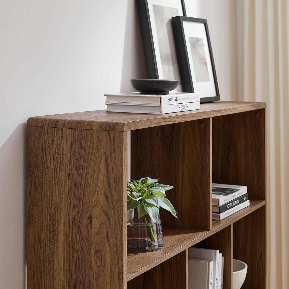 45 Inch Transmit Wood Grain Bookcase with 7 Open Shelves - Bookcases available at Alpine Outlets in Denver