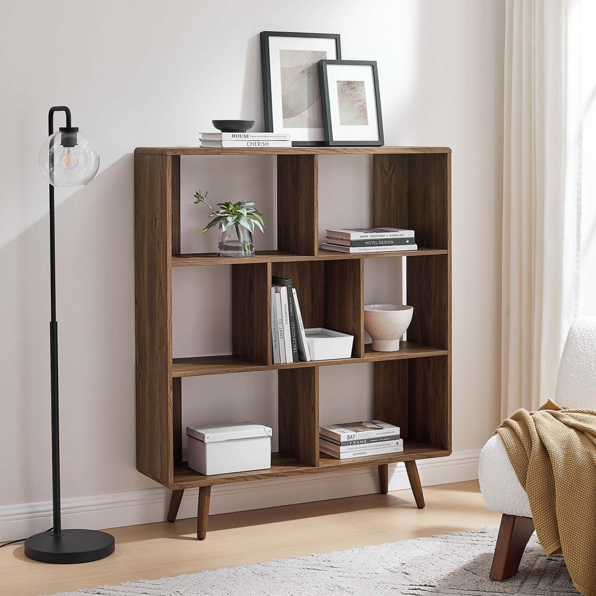 45 Inch Transmit Wood Grain Bookcase with 7 Open Shelves - Bookcases available at Alpine Outlets in Denver