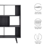 45 Inch Transmit Wood Grain Bookcase with 7 Open Shelves - Bookcases available at Alpine Outlets in Denver