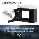 Wall Mounted Bathroom Vanity With Sink, Soft Close Door