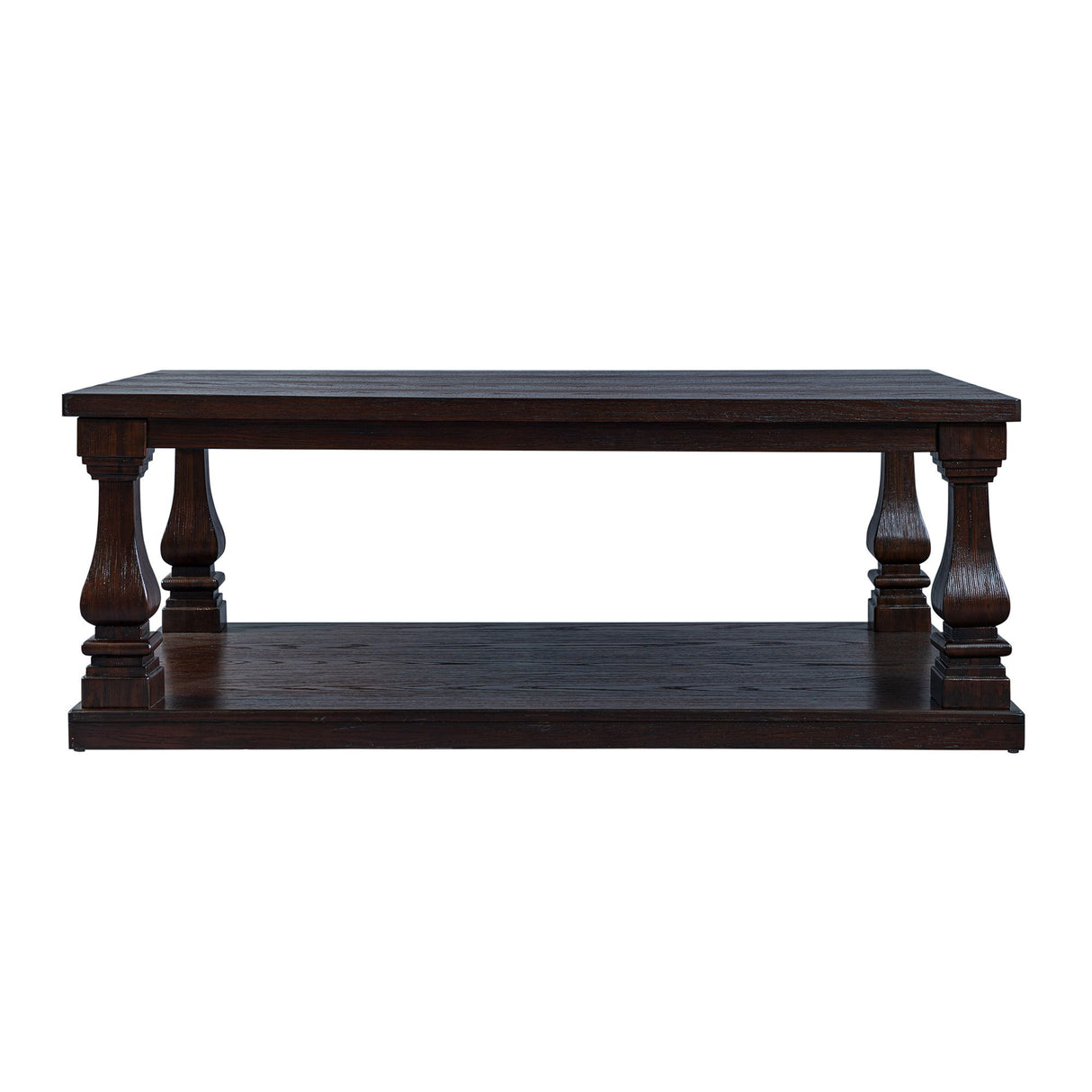 Rectangular Coffee Table With Open Storage Shelf For Living Room - Espresso