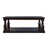 Rectangular Coffee Table With Open Storage Shelf For Living Room - Espresso