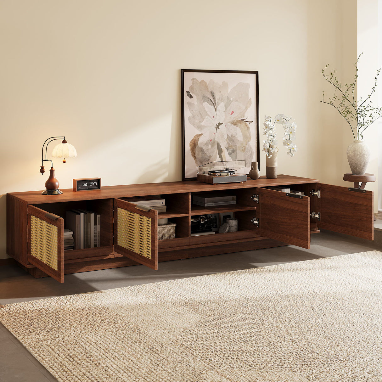 TV Stand, Media Console - Walnut
