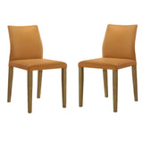 Elyza - Full Back Top Grain Leather Upholstered Wood Dining Chairs (Set of 2)