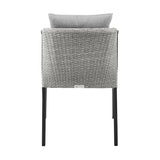 Palma - Outdoor Patio Dining Chairs In Aluminum And Wicker With Gray Cushions - (Set Of 2)