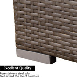 Armless Patio Sofa Set, With UV Resistant Frame And Waterproof Cushions - Blue / Brown