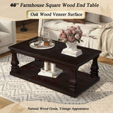 Rectangular Coffee Table With Open Storage Shelf For Living Room - Espresso