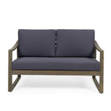 4 Person Outdoor Seating Group With Water Resistant Cushions - Dark Gray