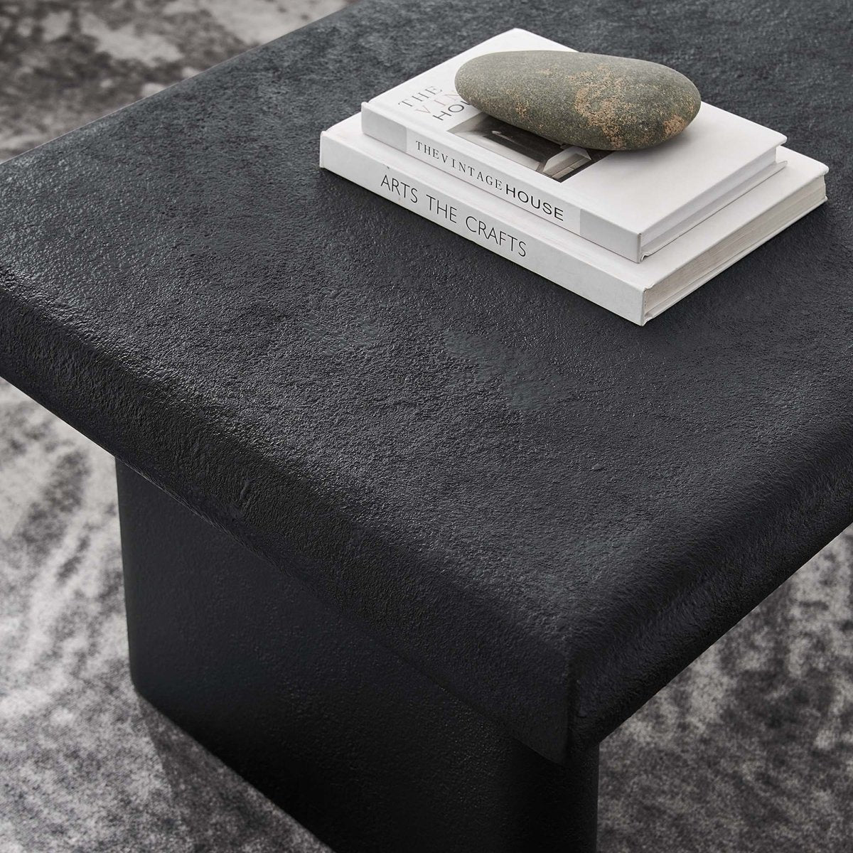 46 Inch Textured Concrete Minimalist Coffee Table - Coffee Tables available at Alpine Outlets in Denver