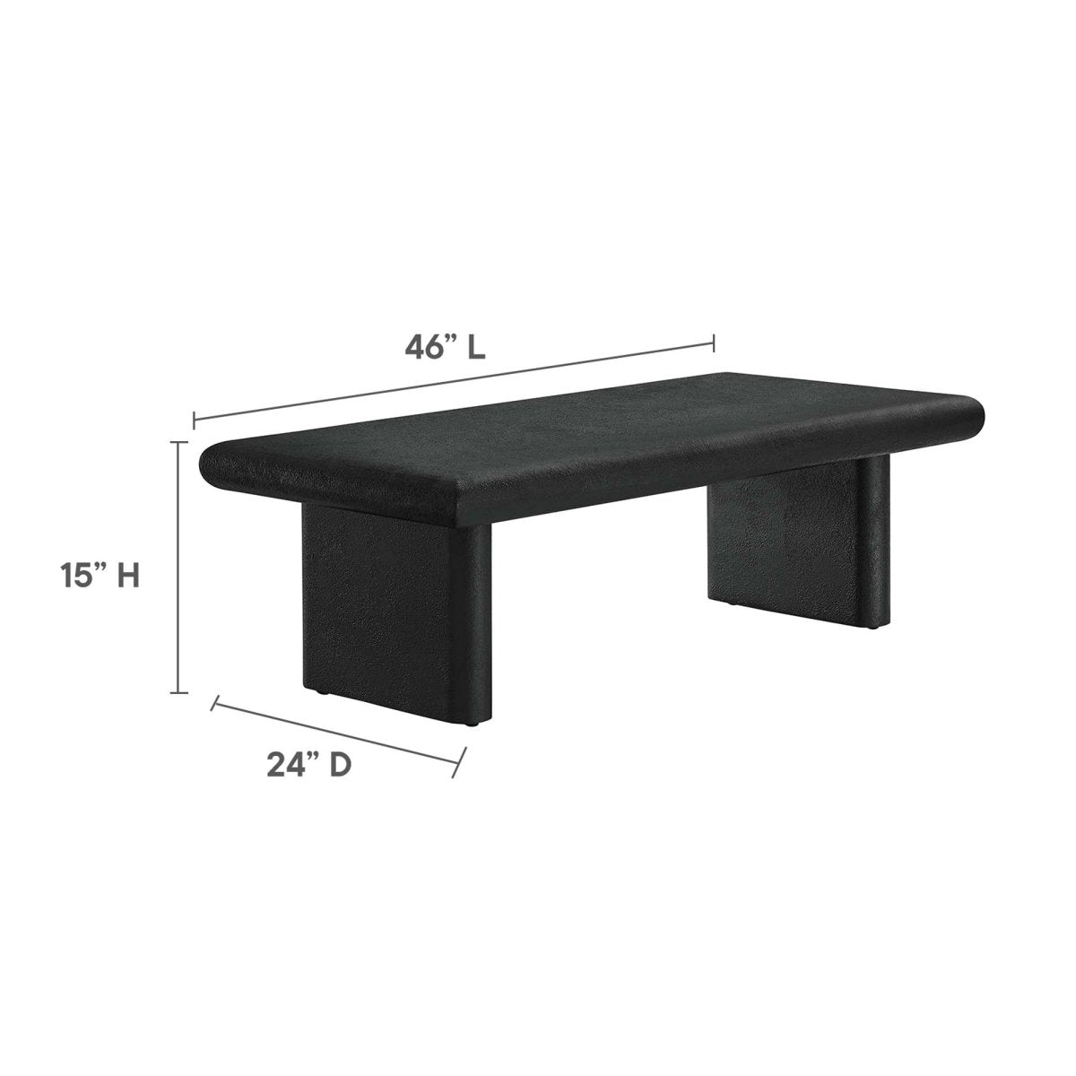 46 Inch Textured Concrete Minimalist Coffee Table - Coffee Tables available at Alpine Outlets in Denver