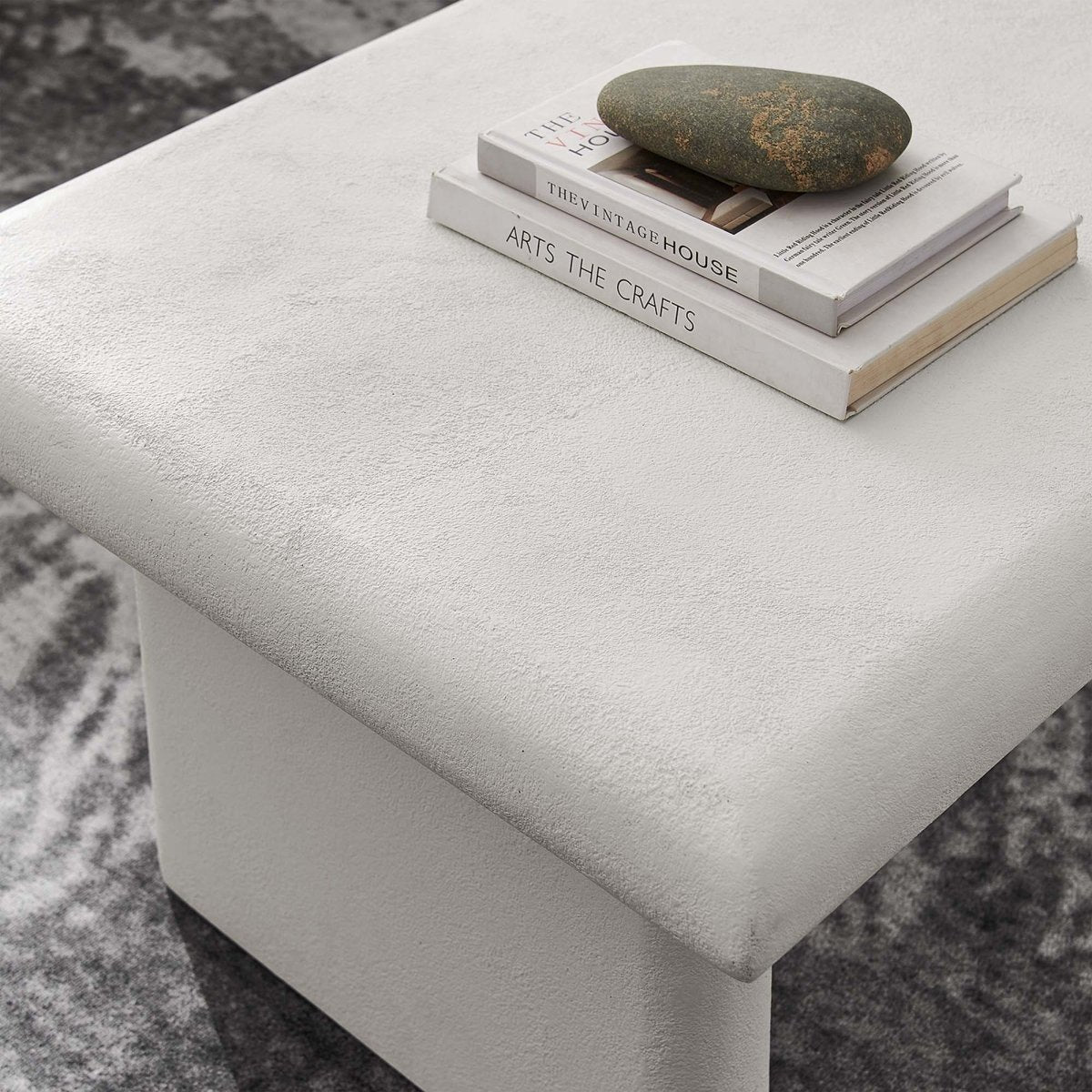 46 Inch Textured Concrete Minimalist Coffee Table - Coffee Tables available at Alpine Outlets in Denver