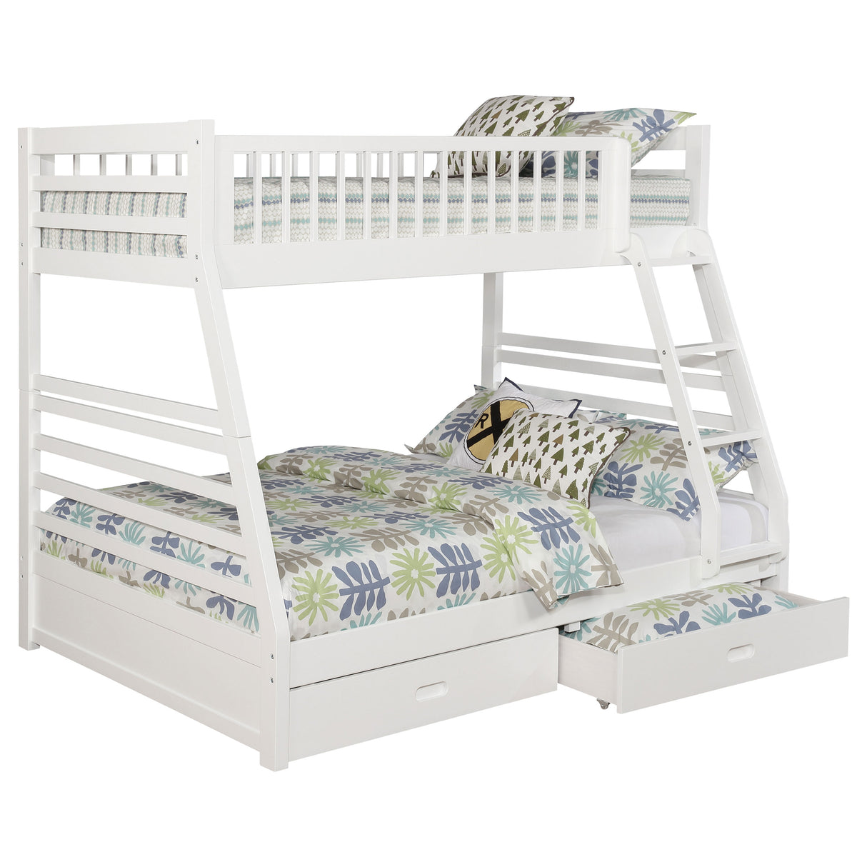 Ashton 2-Drawer Twin Over Full Bunk Bed - White