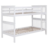 Chapman Wood Twin Over Twin Bunk Bed, White