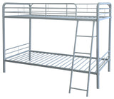 Carson Twin Over Twin Metal Bunk Bed - Glossy Silver