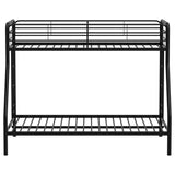 Carson Metal Twin Over Full Bunk Bed Glossy Black