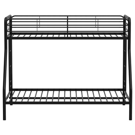 Carson Metal Twin Over Full Bunk Bed Glossy Black