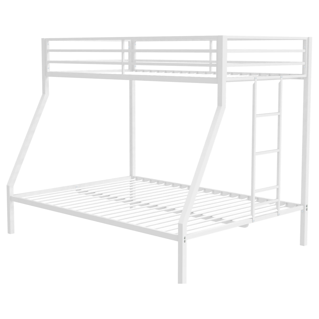 Alevera Metal Twin Over Full Bunk Bed with Ladder - Matte White