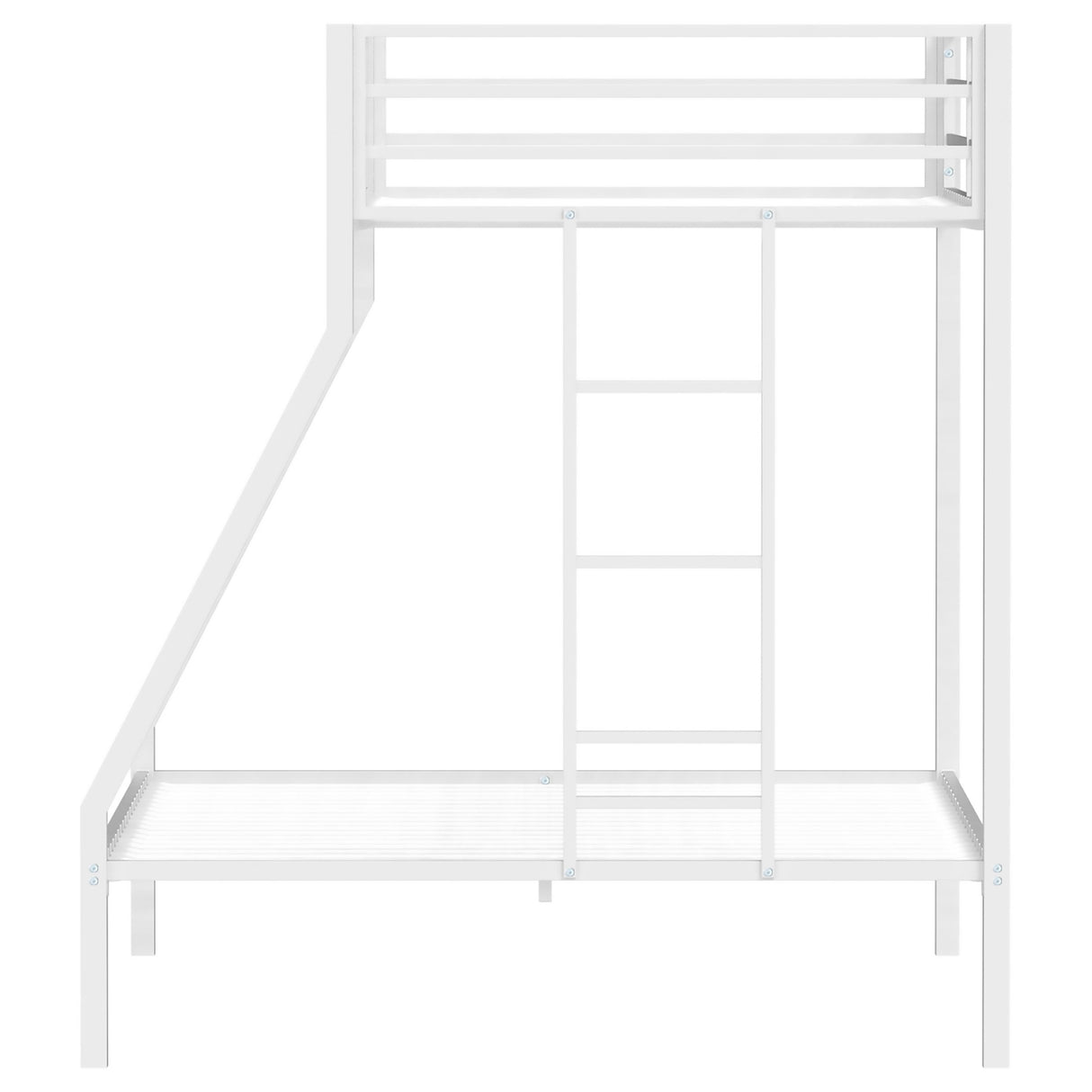 Alevera Metal Twin Over Full Bunk Bed with Ladder - Matte White