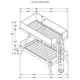 Frankie Twin Over Twin Bunk Bed with Mattresses - White