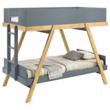 Frankie Twin Over Twin Bunk Bed with Mattresses - Blue