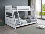 Holden Twin Over Full Bunk Bed in White Wood Veneer