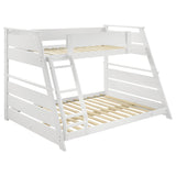 Holden Twin Over Full Bunk Bed in White Wood Veneer