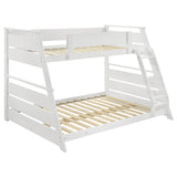 Holden Twin Over Full Bunk Bed in White Wood Veneer