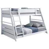 Holden Twin Over Full Bunk Bed in White Wood Veneer