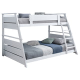 Holden Twin Over Full Bunk Bed in White Wood Veneer