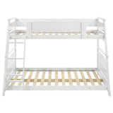 Holden Twin Over Full Bunk Bed in White Wood Veneer
