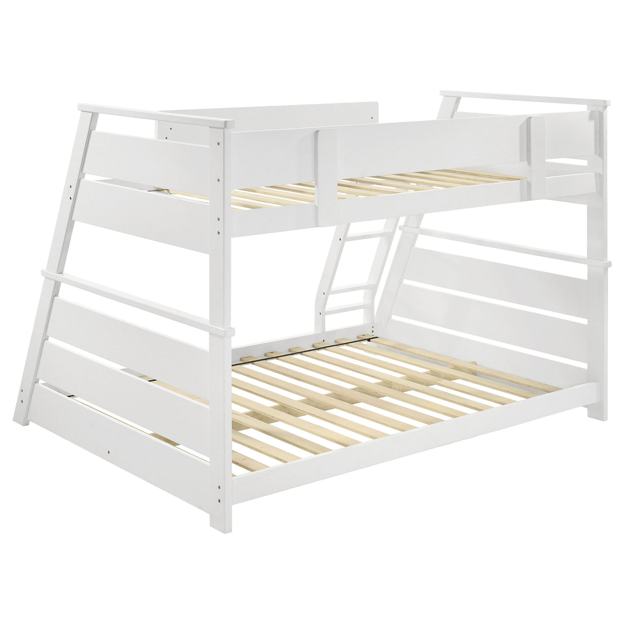 Holden Twin Over Full Bunk Bed in White Wood Veneer